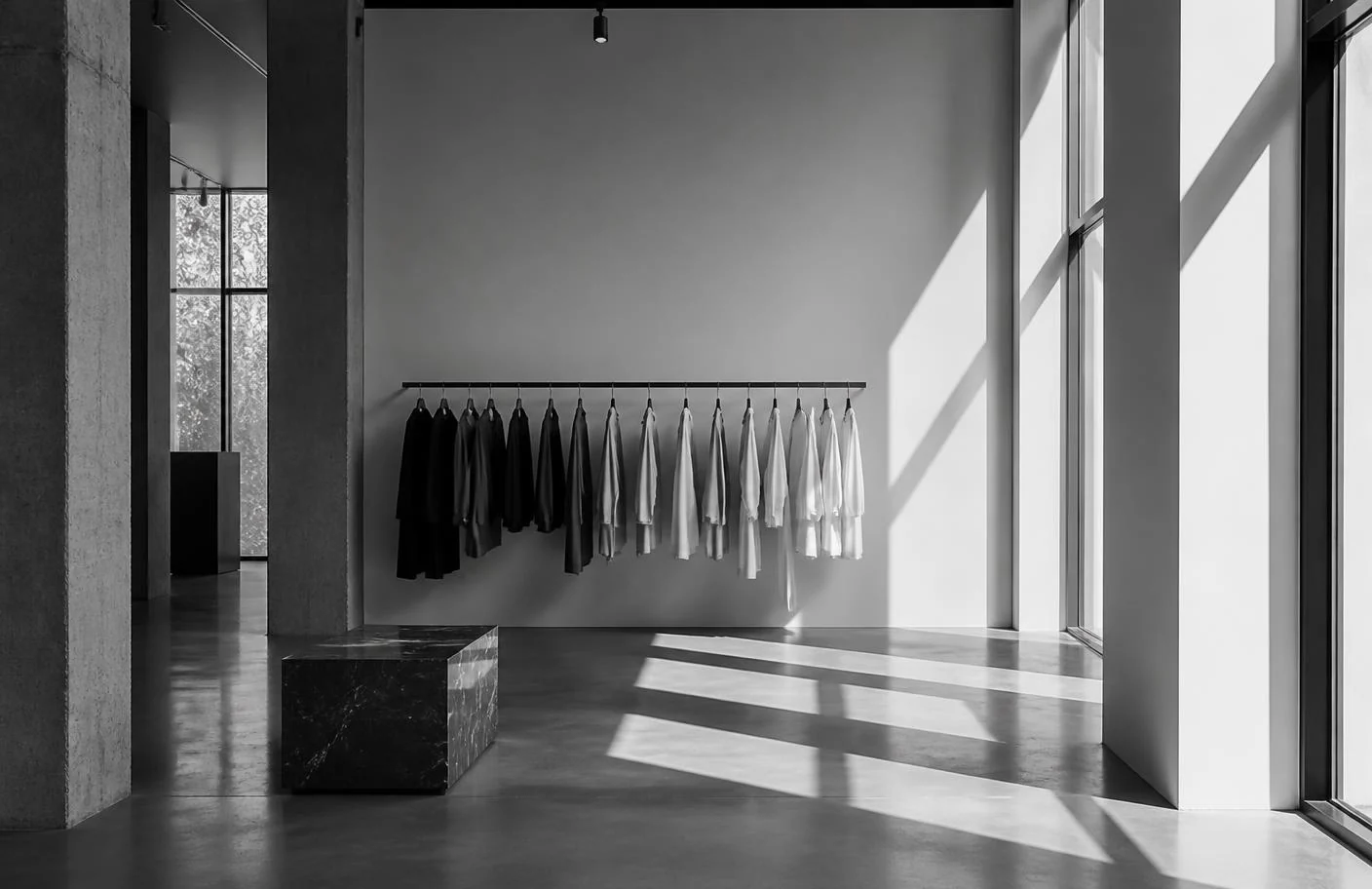 A considered collection in a minimal showroom